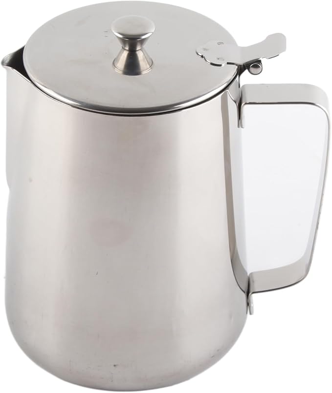 Stainless Steel Milk Frothing Pitcher with Lid for Latte Coffee Art, Small 3oz Creamer Jug, Metal Barista Set, Mini Cup for Health Gear Coffee (2000ml)