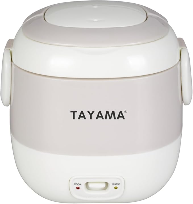 Tayama 1.5 Cup Portable Mini Rice Cooker, White (TMRC-03R)