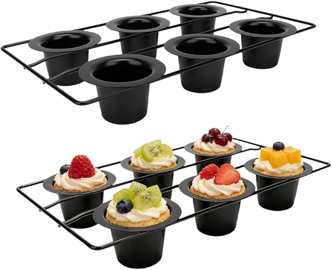 2 Pack 12-Cup Nonstick Popover Pans - Carbon Steel Round Bakeware Moulds for Muffins, Cupcakes, Cheesecakes, Quiches, Puddings | Halloween & Christmas Baking