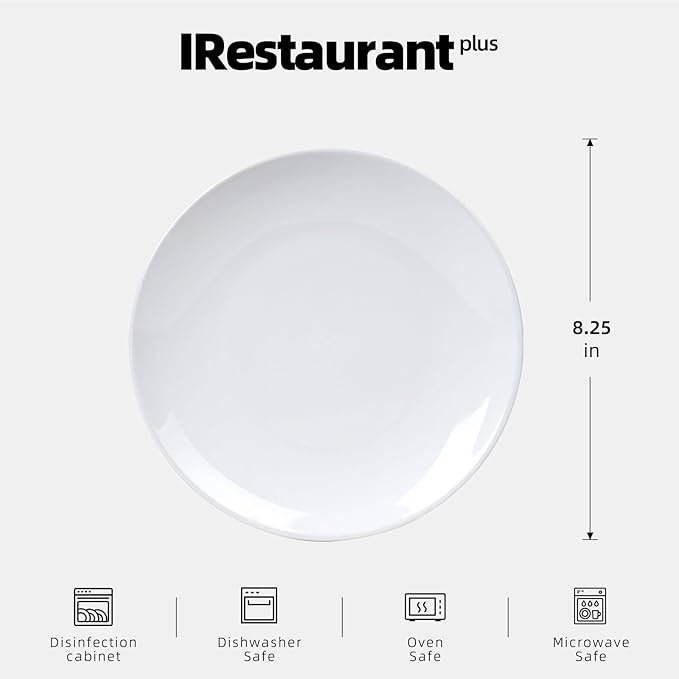 Stoneware Coupe Commercial Grade Dinnerware, Bright White Plate 8.25", Case of 24
