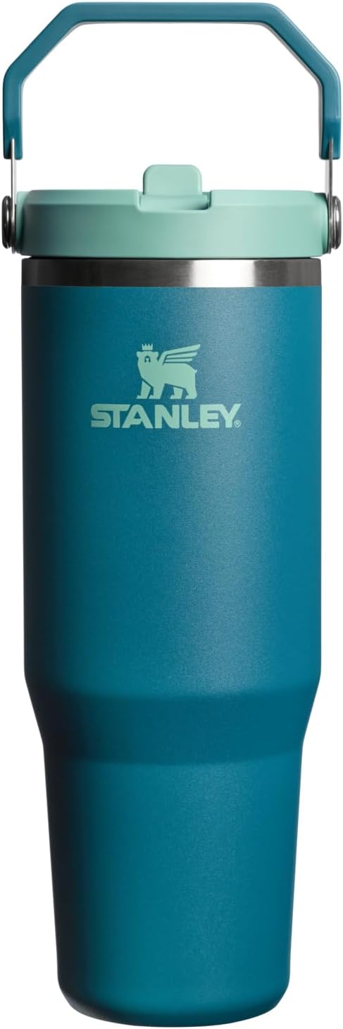 STANLEY IceFlow 2.0 Flip Straw Tumbler with Handle 20 oz | Twist On Lid and Flip Up Straw | Leak Resistant Water Bottle | Insulated Stainless Steel | BPA-Free | Coastal Teal