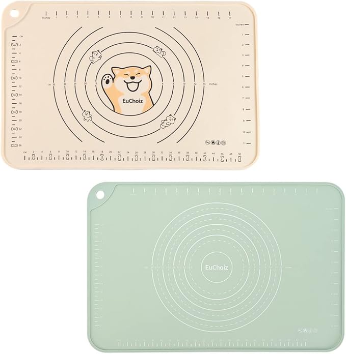 2 Pack Silicone Pastry Mat 24"*16" Extra Thick Non Stick Baking Mat