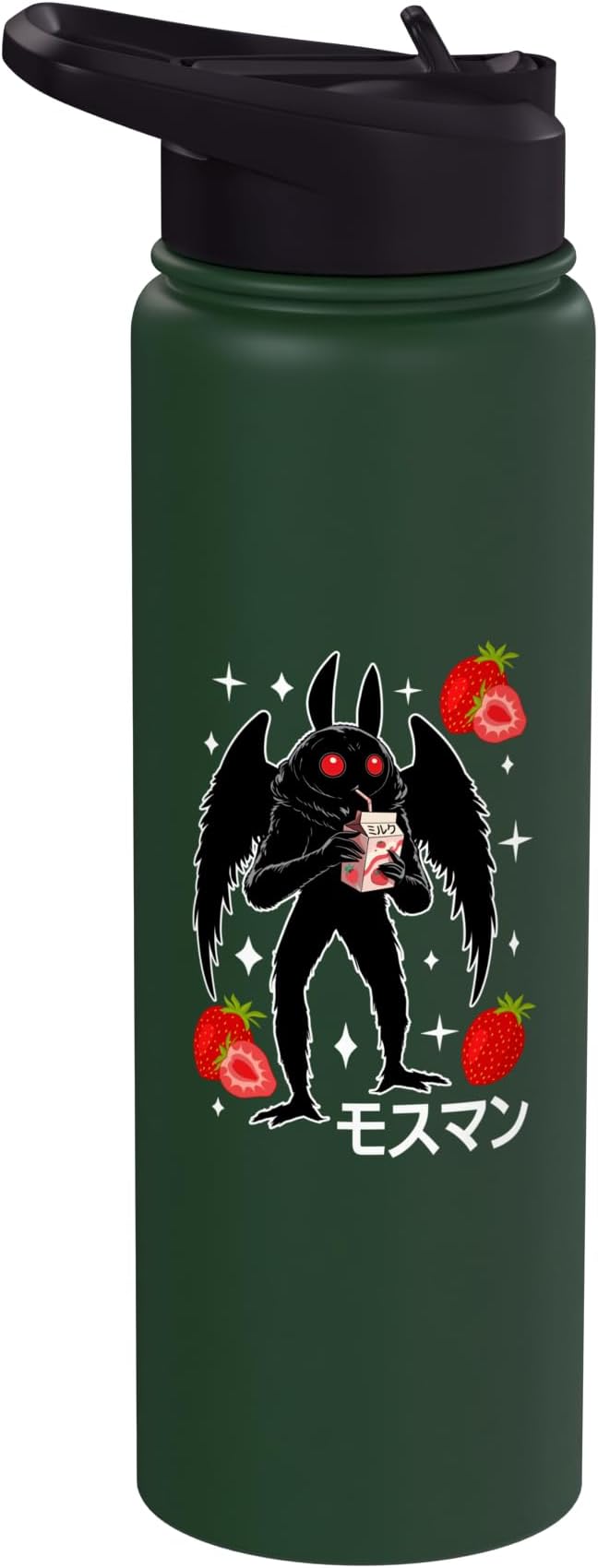 Mothman Kawaii Strawberry Milk Shake Carton Stainless Steel Insulated Water Bottle