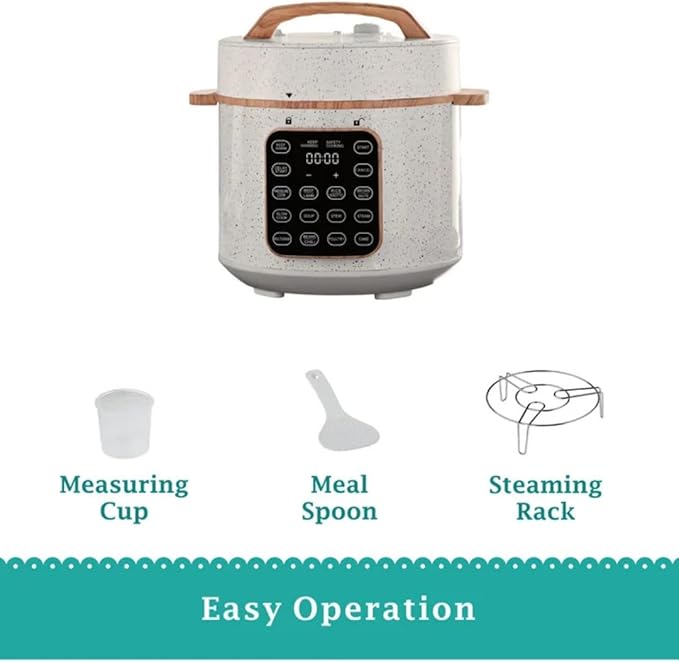 The Woman 6-Quart Electric Pressure Cooker with Touch Control Display & Locking Lid,Multi-Use,Keep Warm, Tempered Glass Lid