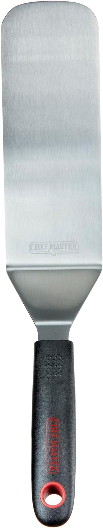 Chef Master 90284 High Heat Flexible Turner Spatula, 7.68" x 2.87" Blade | Heat Resistant Handle | Slip Resistant Grip | Dishwasher Safe