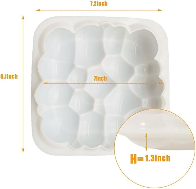 3D Cloud Shape Silicone Mold for Baking Mousse Cake Ice Cream Dessert Pudding Brownie Pastry Fondant Jelly Cake Decoration Mold