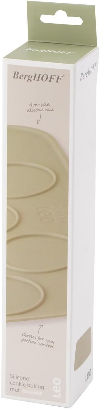 BergHOFF Balance Nonstick Silicone Cookie Baking Mat/Sheet 12.5"x 9", Rectangular, Heat-resistant, Food Safe, Even Bake, For Macaroon, Pastry, Buns, Rollable, Reusable, Quick Release