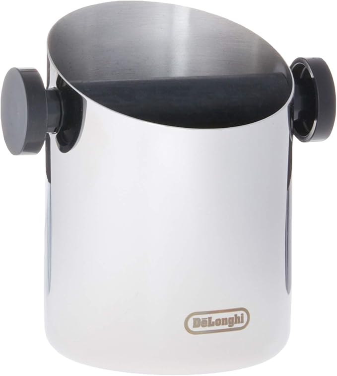De'Longhi DLSC060 Milk Frothing Jug, 12 oz, Stainless Steel & Knock Box for Coffee & Espresso Grounds, Easy & Mess-Free Disposal of Coffee Puck