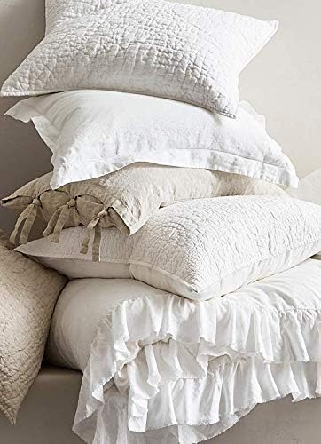 26x26 Euro Throw Pillow Inserts-Down Feather Pillow Inserts-Cotton Fabric-Set of 2-White.
