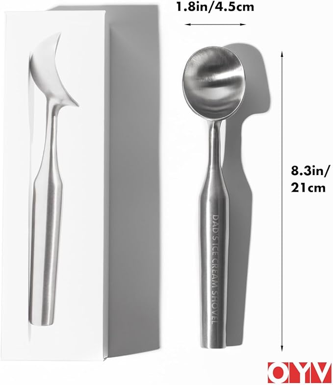 Funny Gifts for Dad, Dad's Ice Cream Shovel Scoop - Stainless Steel Engraved Scoop for Dad, Fathers Day Gifts from Daughter/Son, Heavy Duty Ice Cream Scooper with Dishwasher Safe, Dad Birthday Gift