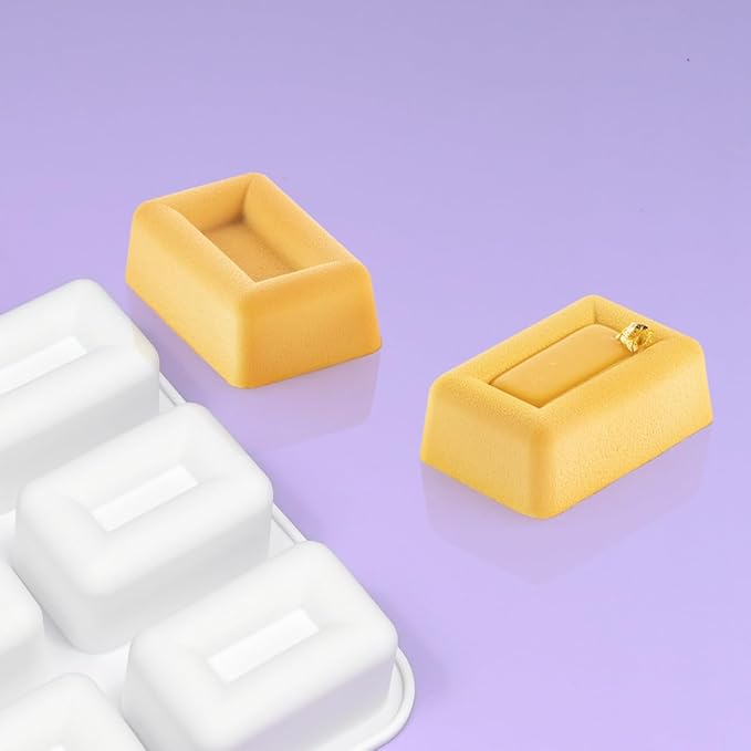 mostsom Silicone Molds Mousse Mold 12 Cavity 3D Rectangle Shape Chocolate Truffle Mousse Cake Dessert Mold DIY Baking Moulds (F Small Rectangle)