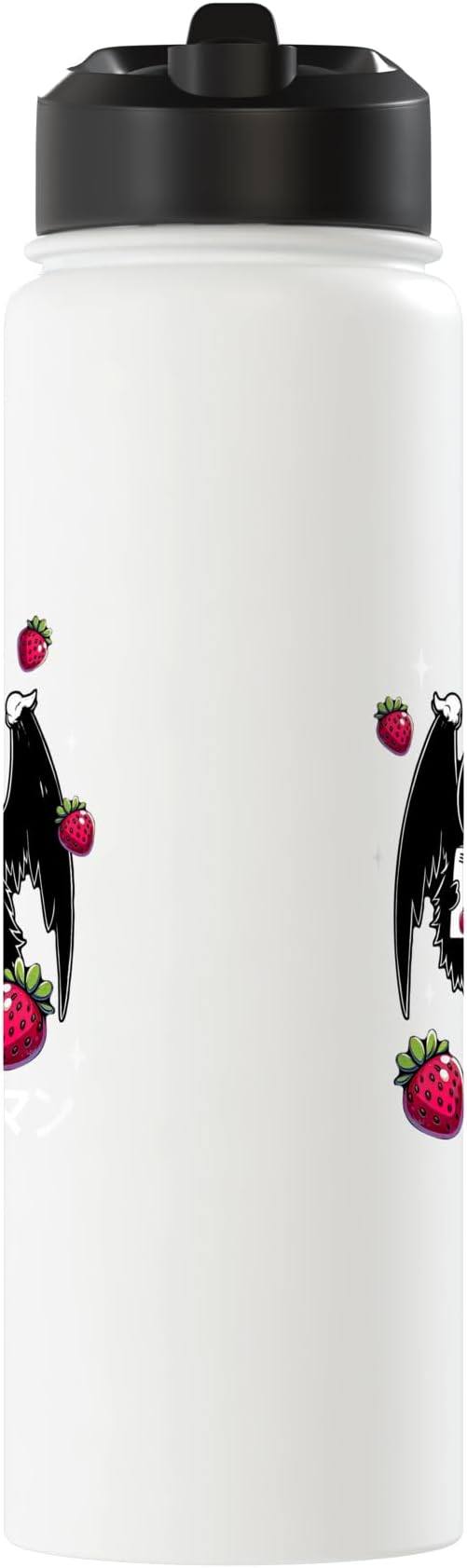 Mothman Cryptid Kawaii Strawberry Milk Shake Carton Stainless Steel Insulated Water Bottle