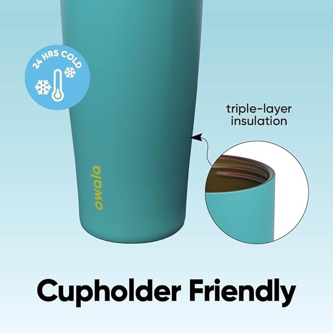 Owala FreeSip Sway Insulated Stainless Steel Water Bottle with Two-Way Spout, Built-In Straw and Bucket Handle, Made for Travel, School, and Sports, 30oz, BPA Free, Leak Proof, Summer Sweetness