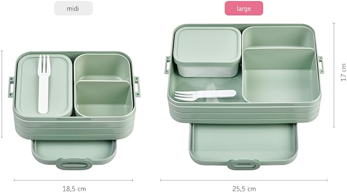 Mepal – Bento Lunchbox Take A Break Large – Lunch Box With Bento Box – Lunch Box For Sandwiches, Small Snacks & Left Overs – Snack & Lunch - 1500 ml - Nordic Blue