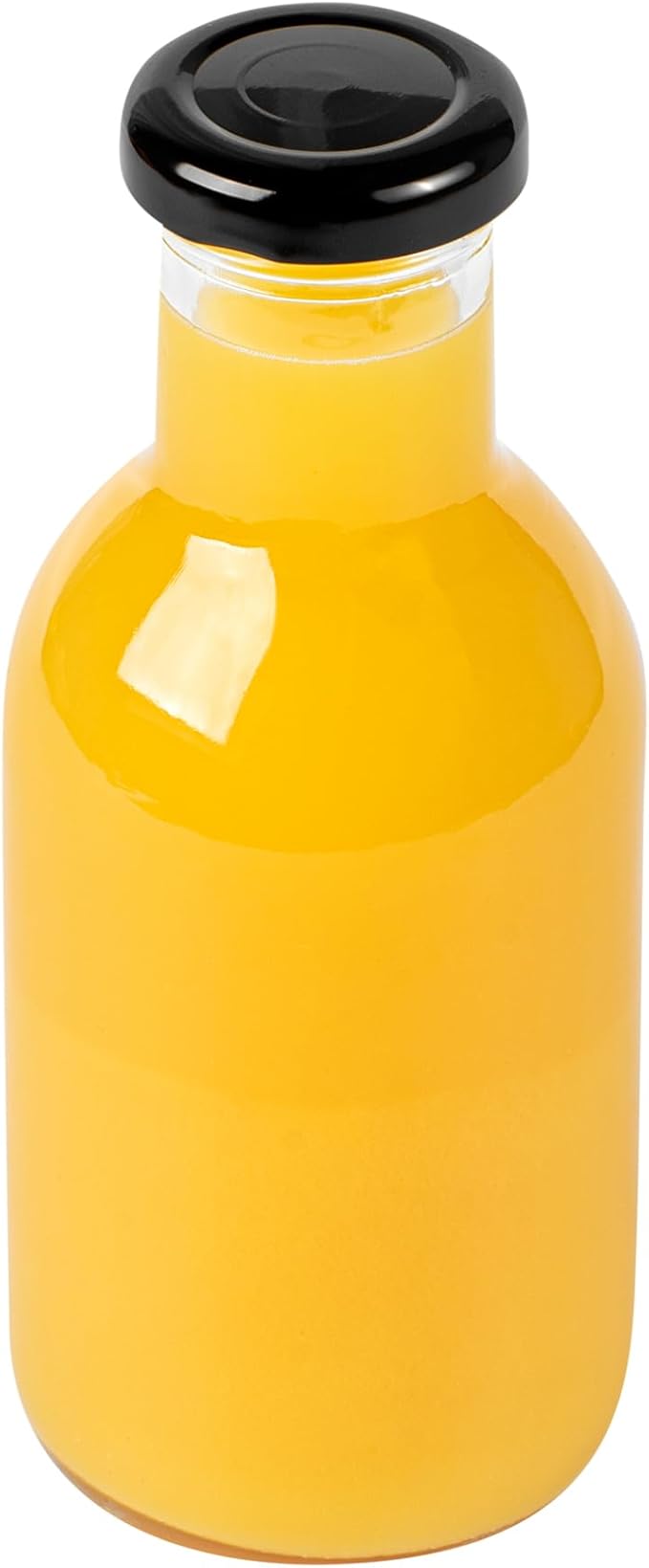 Restaurantware Pack Of 10 Glass Bottles 12 Oz Twist Lock Lid Small Bottles With Lids, Glass Bottle with Lids Durable Hot and Cold Friendly Clear Bottle for Storage, BPA-Free Mini Containers With Caps
