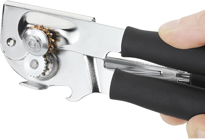 Manual Can Opener with Soft Handles,Commercial Can Openers Heavy Duty, Ergonomic Easy-Turn Crank for Seniors,Industrial Can Opener for Restaurant