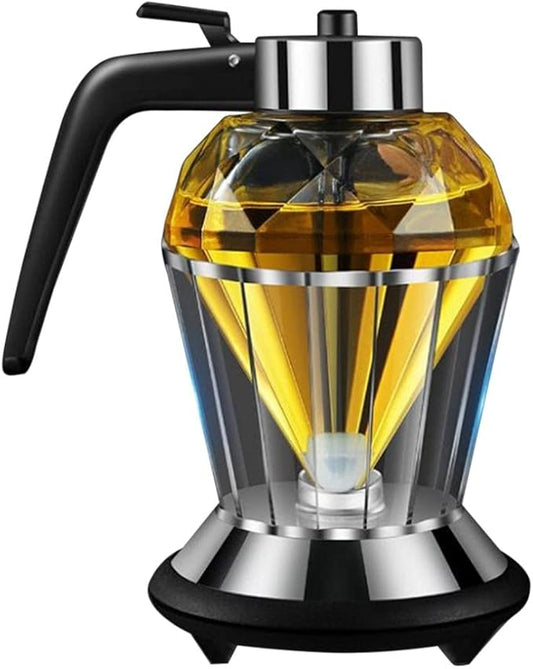 Honey Dispenser Pot HEITIGN 13 * 10 * 16 No Drip Glass with Stand Honey Jar Clear Glass Honey Container Maple Syrup Dispenser Honey Pot with Stand Honey Bottle with Flip Top Lid