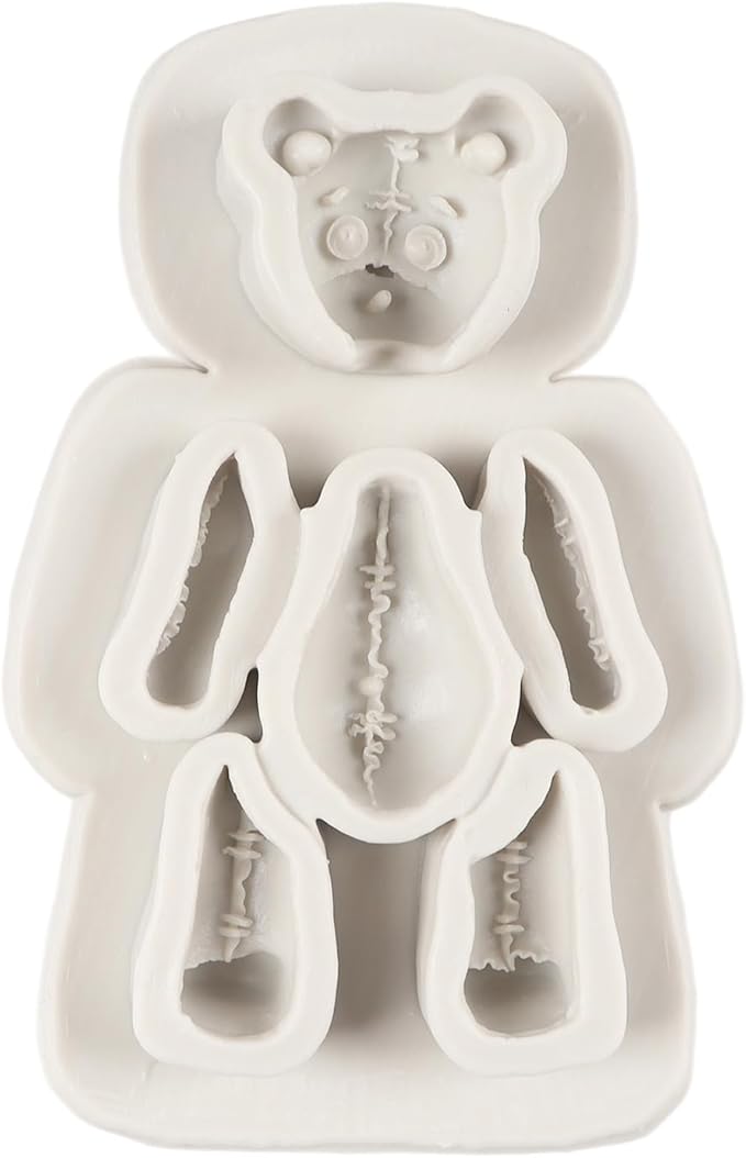 Bear Silicone Fondant Molds Bear Candy Chocolate Molds for Teddy Bears Cake Decoration Cupcake Topper Candy Chocolate Polymer Clay Resin Epoxy Gum Paste Set of 4