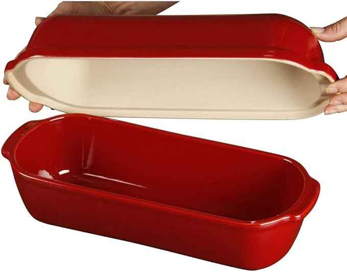 Emile Henry Italian Bread Loaf Baker | Burgundy