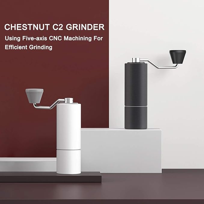 TIMEMORE chestnut C hand coffee grinder household coffee grinder with double bearing positioning (white)