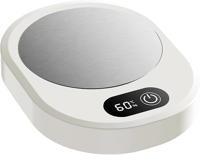 Amagogo Electric Beverage Warmer Plate Portable,Smart Coffee Heater with 4 Temperature Settings for Office Home, White