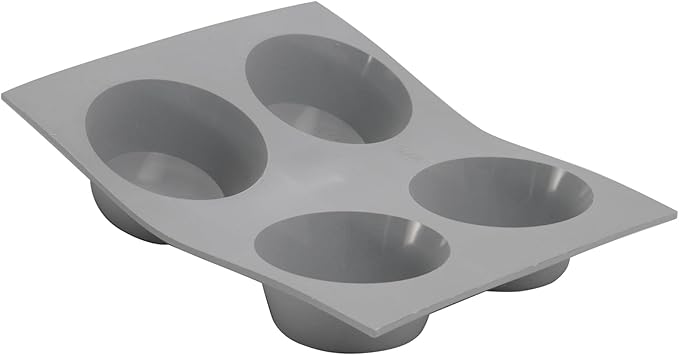 de Buyer ELASTOMOULE Muffin Silicone Mold - Creates 4 Muffins - Easy to Use & Clean - Dishwasher Safe