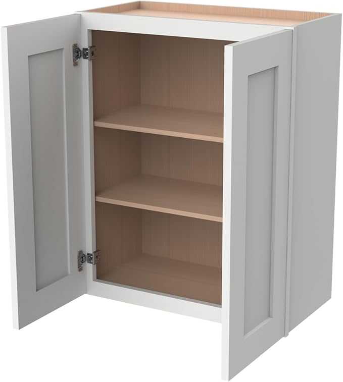 Wall-Mounted Cabinet – Solid Wood Shaker Style Medicine Cabinet with Adjustable Shelves & Soft-Close Doors for Bathroom, Kitchen, and Office Storage (Origami White, 39" W x 12" D x 36" H)