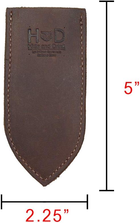 Hide & Drink, Cast Iron Hot Handle Cover, Skillet Panhandle Grips, Frying Pan, Heat Protection, Kitchen Essentials, Full Grain Leather, Handmade (Bourbon Brown, Small)