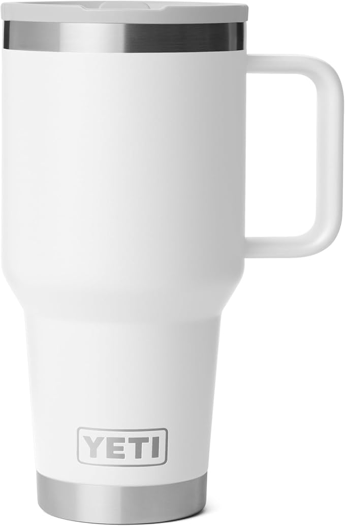 YETI Rambler 30 oz Travel Mug with Flip Straw Lid – Stainless Steel, Vacuum Insulated, Leakproof, Cup Holder Friendly