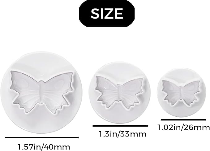 1 Set Butterfly Shape Fondant Flower Cutter, White Flower Plunger Cookie Cutter, Cake Decorating Tools, Dessert And Candy Sculpting Tools