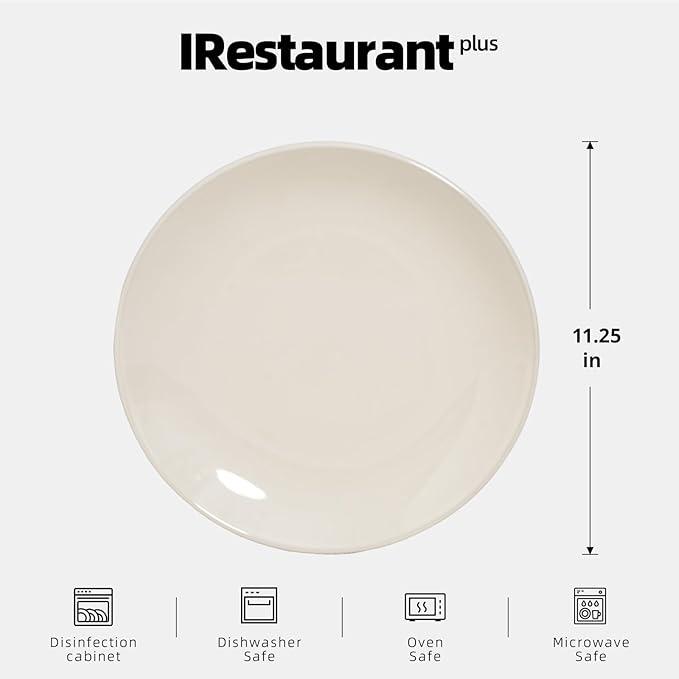 Stoneware Coupe Commercial Grade Dinnerware, Ivory, Plate 11.25", Case of 12