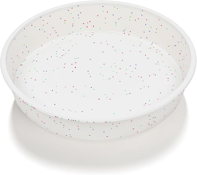 SJ 10 Inch Silicone Round Cake Pan with Metal Reinforced Frame 1Pack, Nonstick Silicone Cake Mold for Baking Suitable for Making Layers, Cheese & Chocolate Cakes