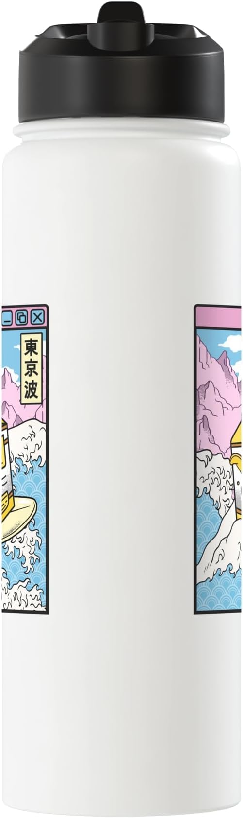Banana Milk Carton Great Waves Kawaii Aesthetic Stainless Steel Insulated Water Bottle