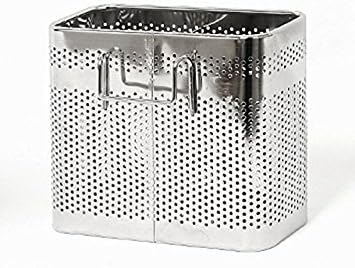 Kitchen Utensils Chopsticks Holder Stainless Steel Perforated Drying Rack Basket with Hooks 2 Divided Compartments Large