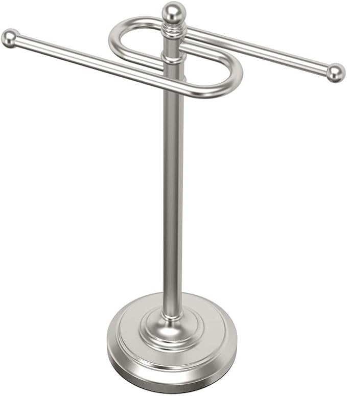 Gatco 1547 Counter Top S Style Towel Holder, Satin Nickel