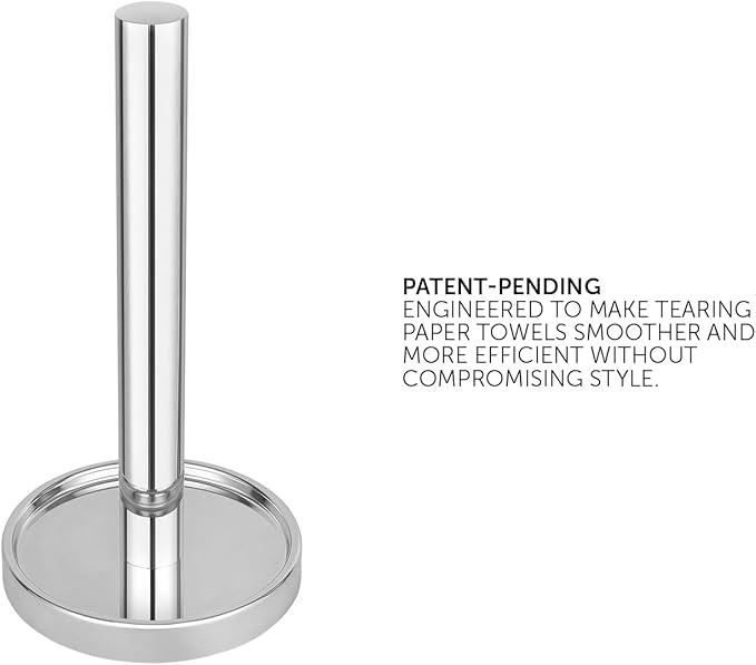 Ivilon Countertop Paper Towel Holder - Steady and Easy Tear - Fits All Paper Towel Rolls - Chrome