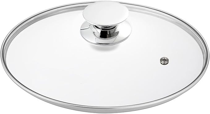 Glass Lids for Pots and Pans, 8, 11, 12, 12.6 Inch Pan Covers for Cookware, Tempered Glass Lid for Replacement, Dishwasher Safe & Microwave Oven Safe (11 Inch)