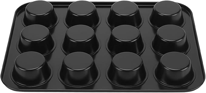6 Pack 12 Cup Muffin Tin, Carbon Steel Muffin Baking Pan Nonstick Cupcake Pan for Muffins, Cupcakes and Pudding Baking