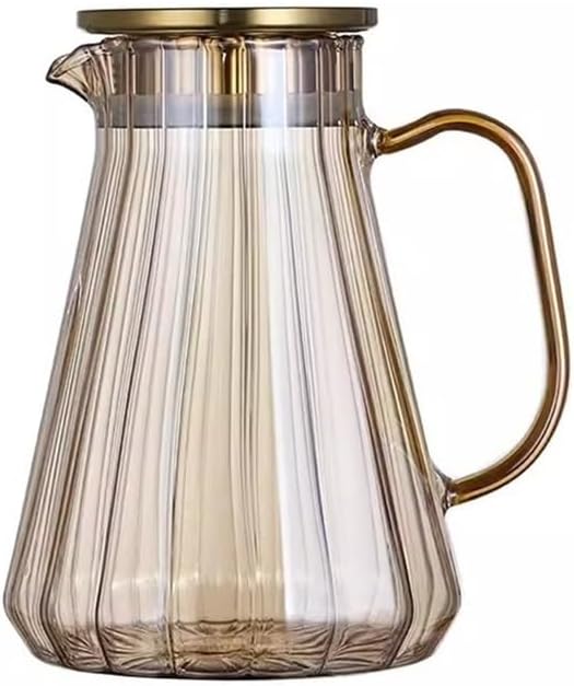 GLigeT Iced Tea Pitcher Household Large Capacity Glass Water Kettle, Creative Drinkware Pitcher for Cold Water, Juice, Milk, Coffee, Tea Pot, 1.5L Or 1.8L Water Jug(Small)