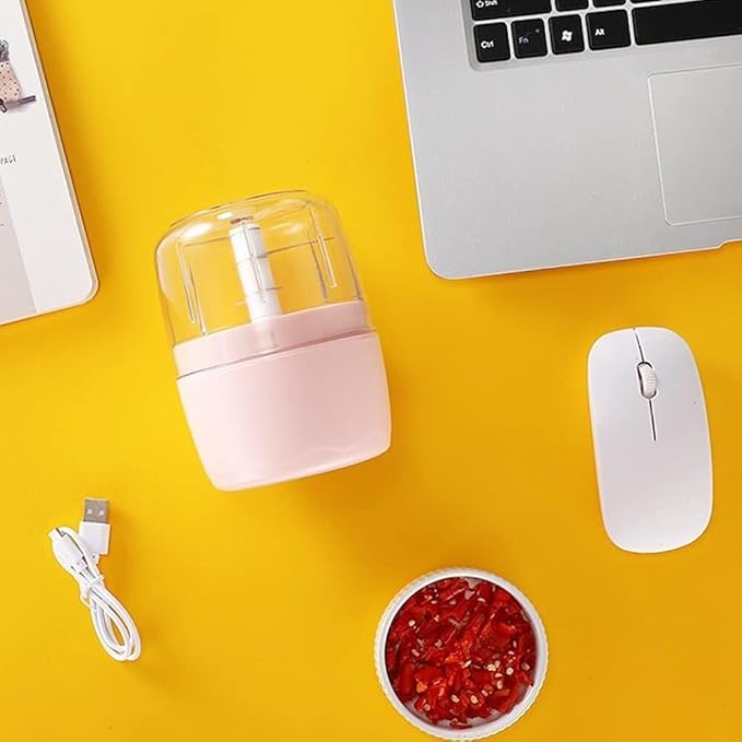 Mini Portable Veggie Chopper, 400ml Cordless Electric Garlic Masher|Chopper|Garlic Press Kitchen Tools|Food Supplement Machine/Onion Fruit and Vegetable Chopper|can Crush Ice Cubes, Vegetables, Fruits