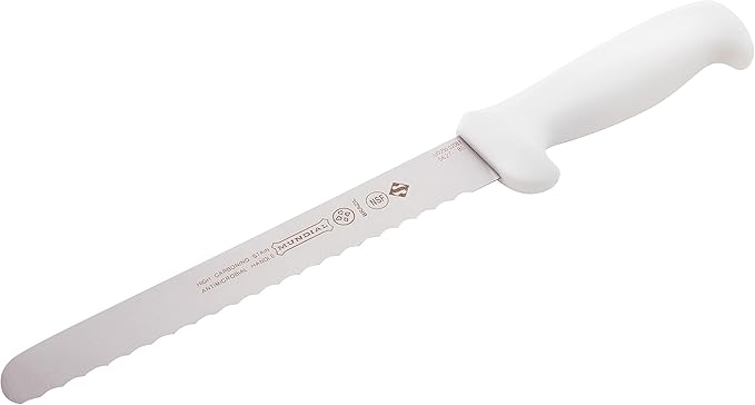 Mundial 5600 Series 8-Inch Serrated Edge Carving and Slicing Knife with White Handle