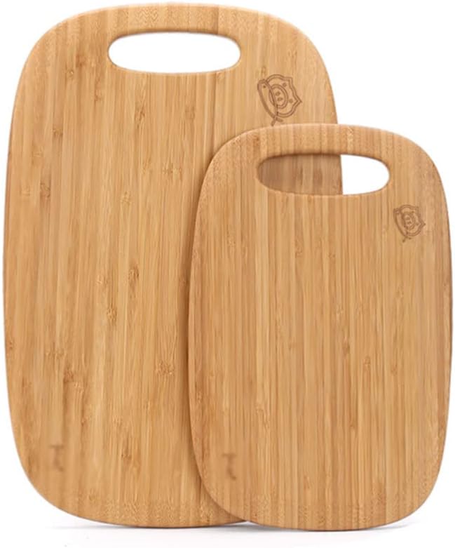 Board Bamboo Cutting Board with Handle Wooden Cutting Board for Kitchen Board Set for Vegetables Meat Cheese Cutting Board for Carving Meat or Vegetables (Carbonized Color Set