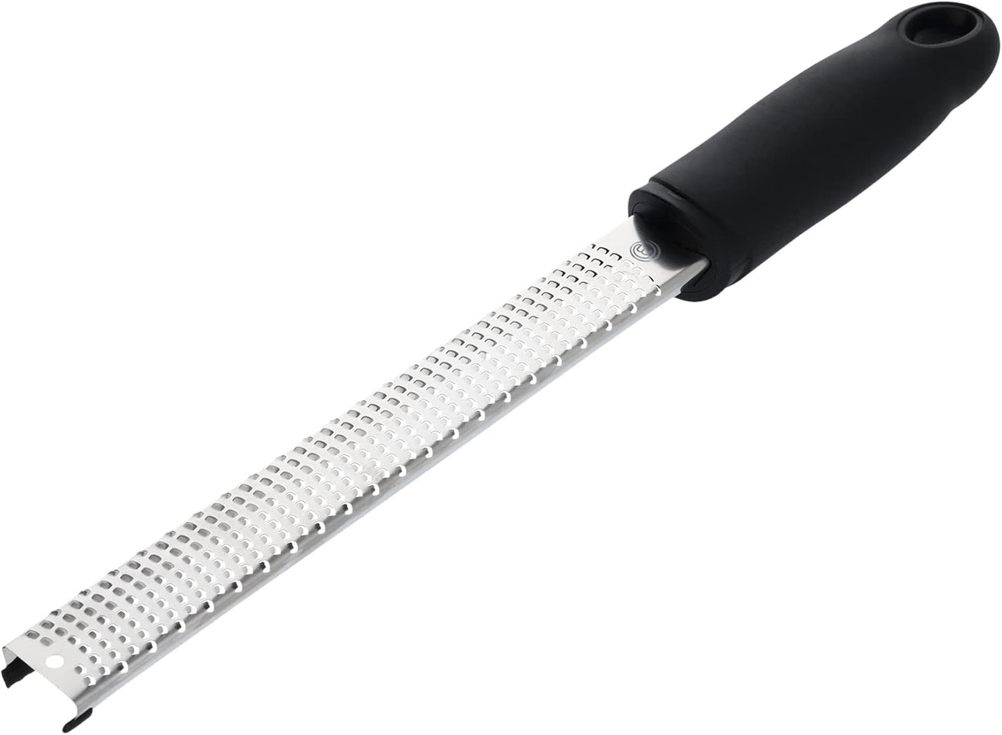 MasterChef Lemon Zester Grater with Handle, Kitchen Tool for Zesting Citrus Fruits & Finely Grating Parmesan Cheese, Garlic, Ginger, Coconut, Nutmeg, Wasabi, Chocolate etc, Stainless Steel, 12 inches