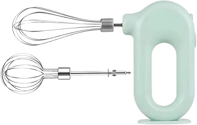 Portable Handheld Mixer, USB Electric Blender with 2 Mixing Heads - Wireless Rechargeable Food Mixer, Dough Stirrer, Eggbeater & Whisk for Kitchen, Baking, Cooking(Pink)