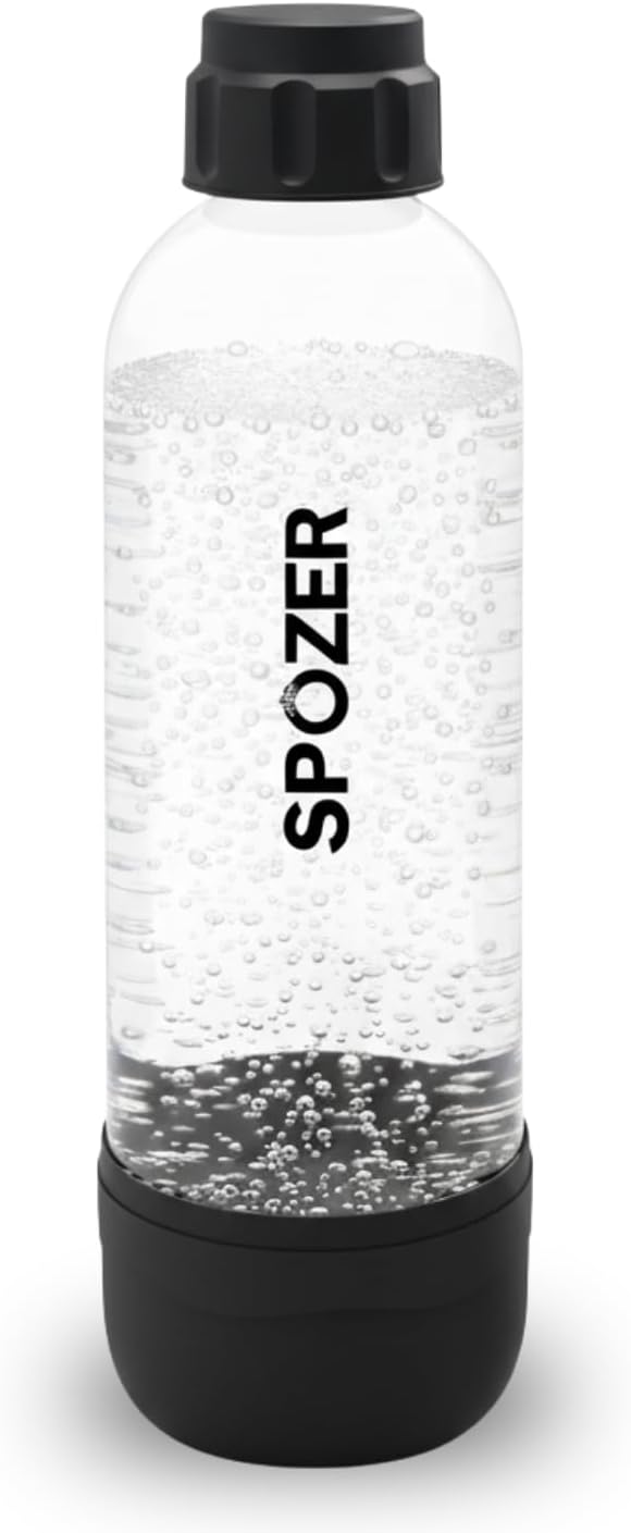 SPOZER 1L Soda Carbonating Bottles – BPA-Free Reusable Sparkling Water Bottles, Leakproof & Airtight, Ideal for Home Kitchen & Parties - 1 Pack