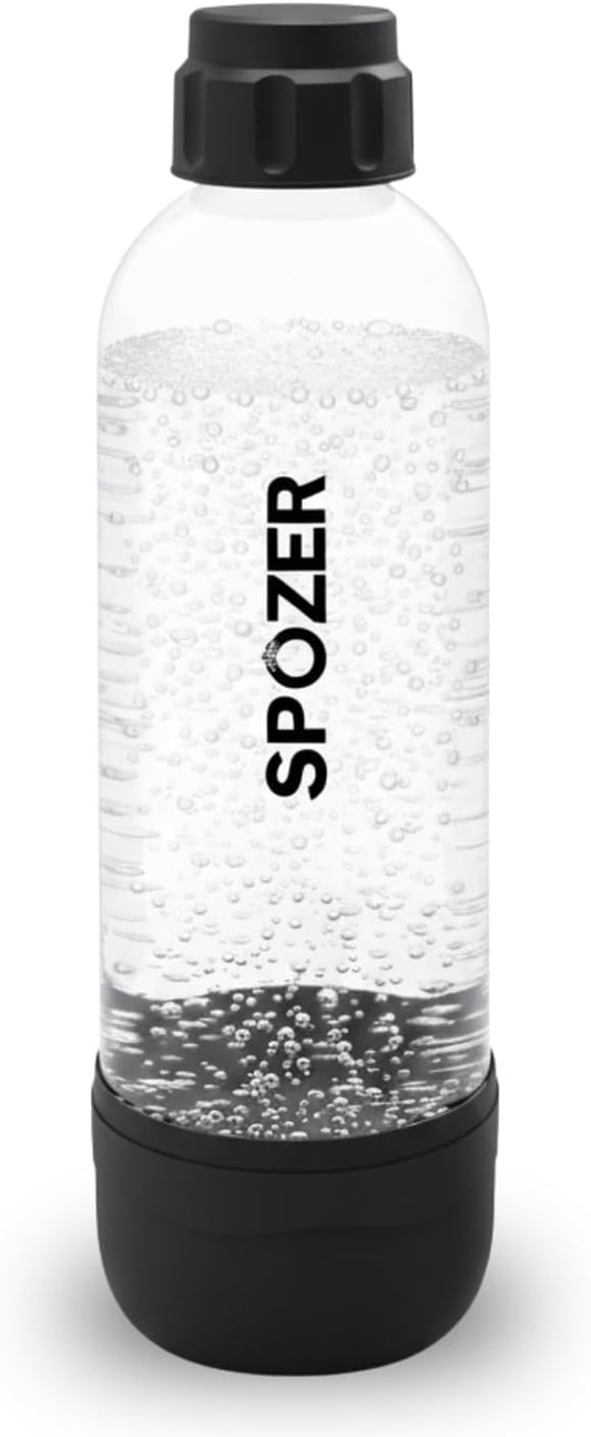 SPOZER 1L Soda Carbonating Bottles – BPA-Free Reusable Sparkling Water Bottles, Leakproof & Airtight, Ideal for Home Kitchen & Parties - 1 Pack