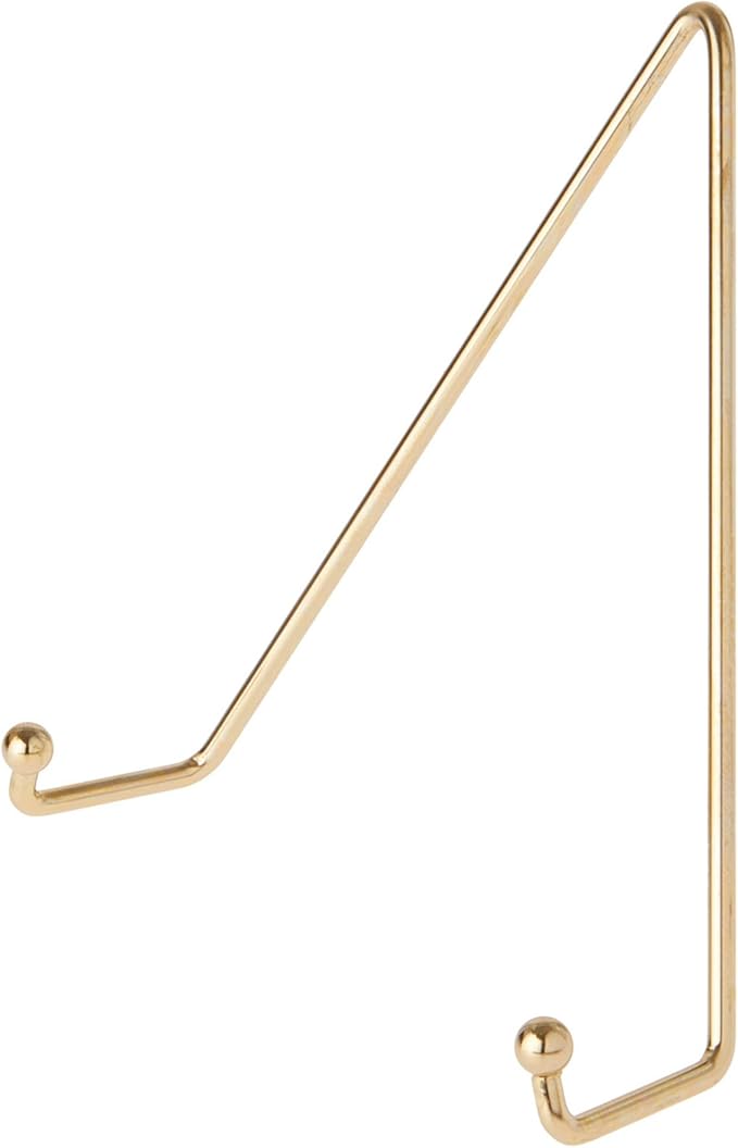Bard's Shiny Gold-Toned Wall Mountable Plate Hanger, 7.5" H x 6.25" W x 2.25" D (for Plates 8" - 10")