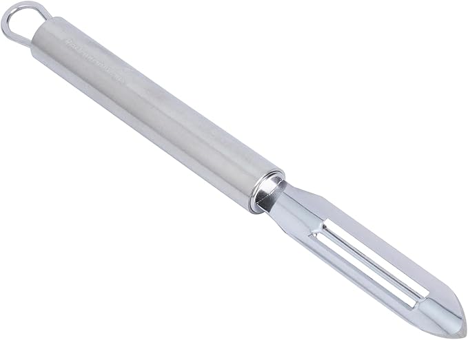 Restaurantware Stainless Steel Straight Vegetable Peeler - German Standard - Double Edged Kitchen Peeler Dishwasher Safe, Sharp Blades - Potato Peeler for Potato, Apple, Cucumber