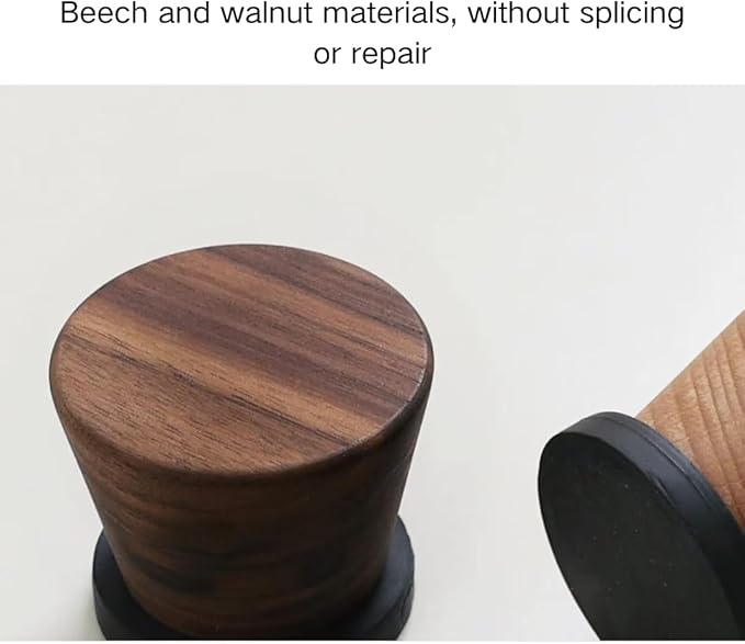 2 PCS Retro Magnetic Hooks, Wrought Iron Wooden Ball Hooks, Creative Punch-Free Storage for Refrigerators, Metal Doors, and Lockers (Walnut Wood,S)