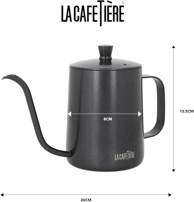 La Cafetière Gooseneck Coffee Pour Over Pot, 600 ml, Gift Boxed,Black